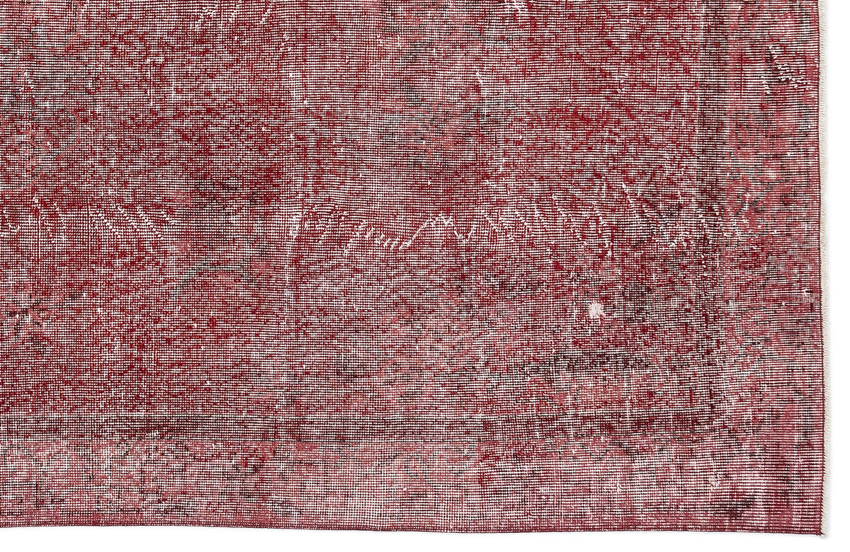 Red Over Dyed Vintage Rug 5&#39;5&#39;&#39; x 10&#39;0&#39;&#39; ft 165 x 306 cm