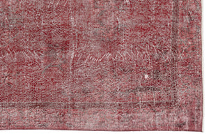 Red Over Dyed Vintage Rug 5'5'' x 10'0'' ft 165 x 306 cm