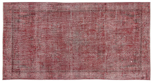 Red Over Dyed Vintage Rug 5'5'' x 10'0'' ft 165 x 306 cm