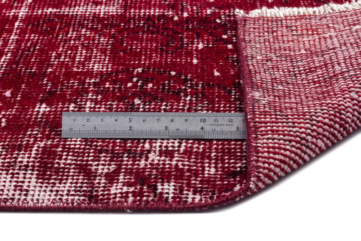 Red Over Dyed Vintage Rug 6&#39;7&#39;&#39; x 10&#39;4&#39;&#39; ft 200 x 315 cm