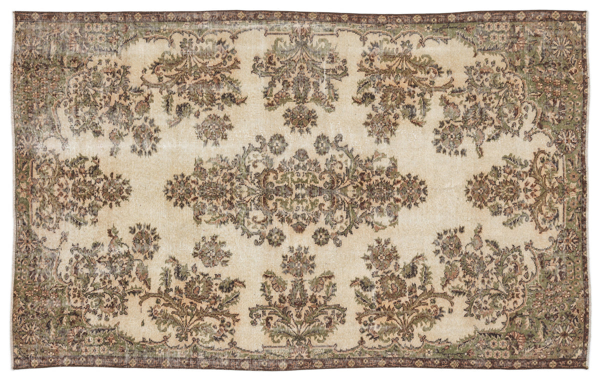 Naturel Over Dyed Vintage Rug 5&#39;5&#39;&#39; x 8&#39;9&#39;&#39; ft 164 x 267 cm