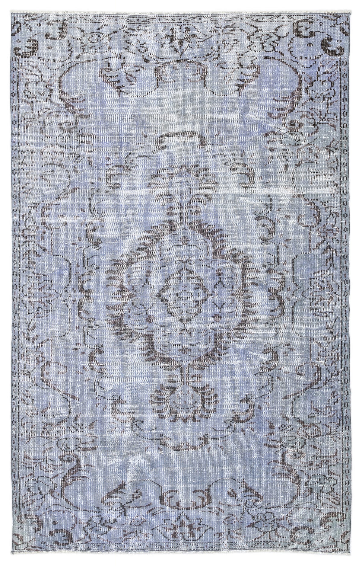 Blue Over Dyed Vintage Rug 5&#39;3&#39;&#39; x 8&#39;2&#39;&#39; ft 159 x 249 cm