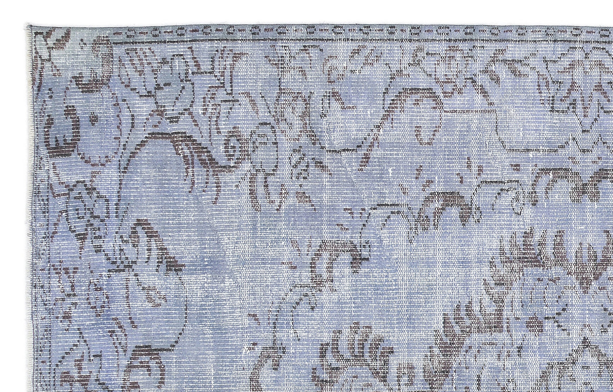 Blue Over Dyed Vintage Rug 5&#39;3&#39;&#39; x 8&#39;2&#39;&#39; ft 159 x 249 cm