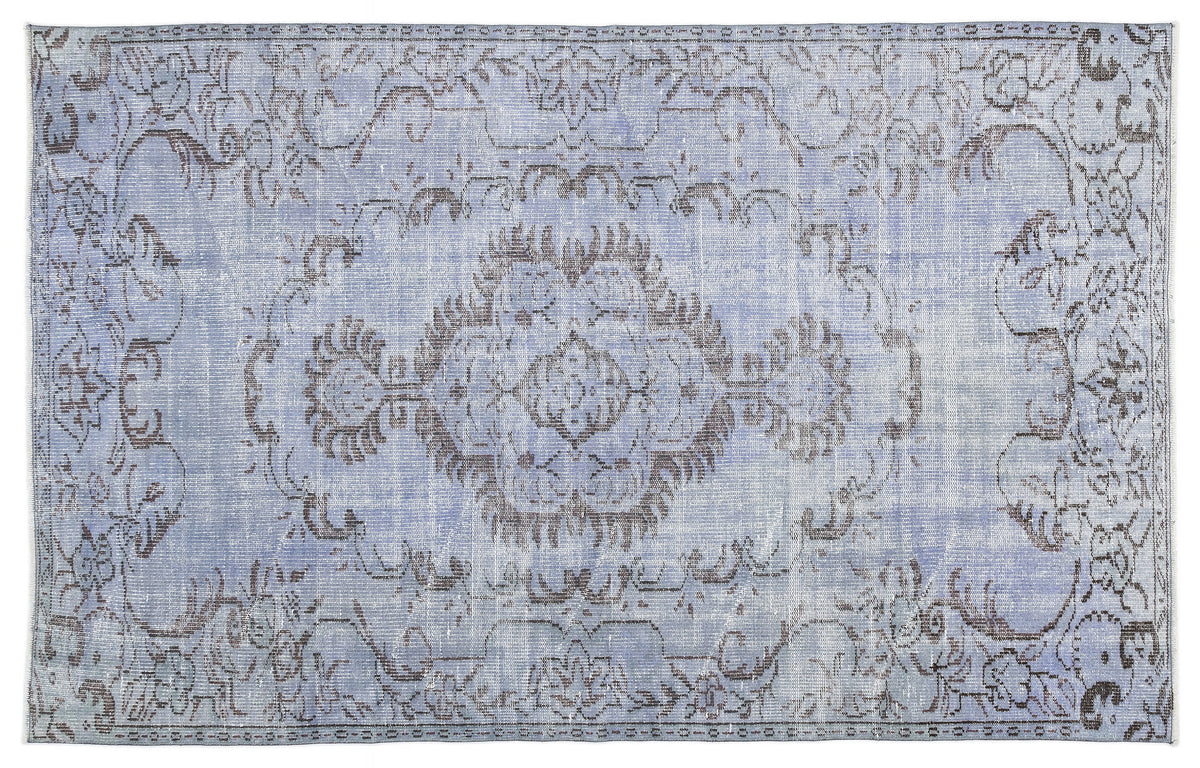 Blue Over Dyed Vintage Rug 5&#39;3&#39;&#39; x 8&#39;2&#39;&#39; ft 159 x 249 cm