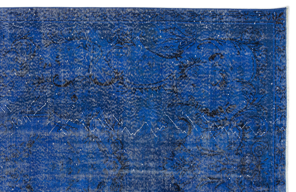 Blue Over Dyed Vintage Rug 5'5'' x 9'7'' ft 165 x 292 cm