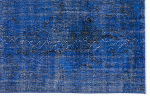 Blue Over Dyed Vintage Rug 5'5'' x 9'7'' ft 165 x 292 cm