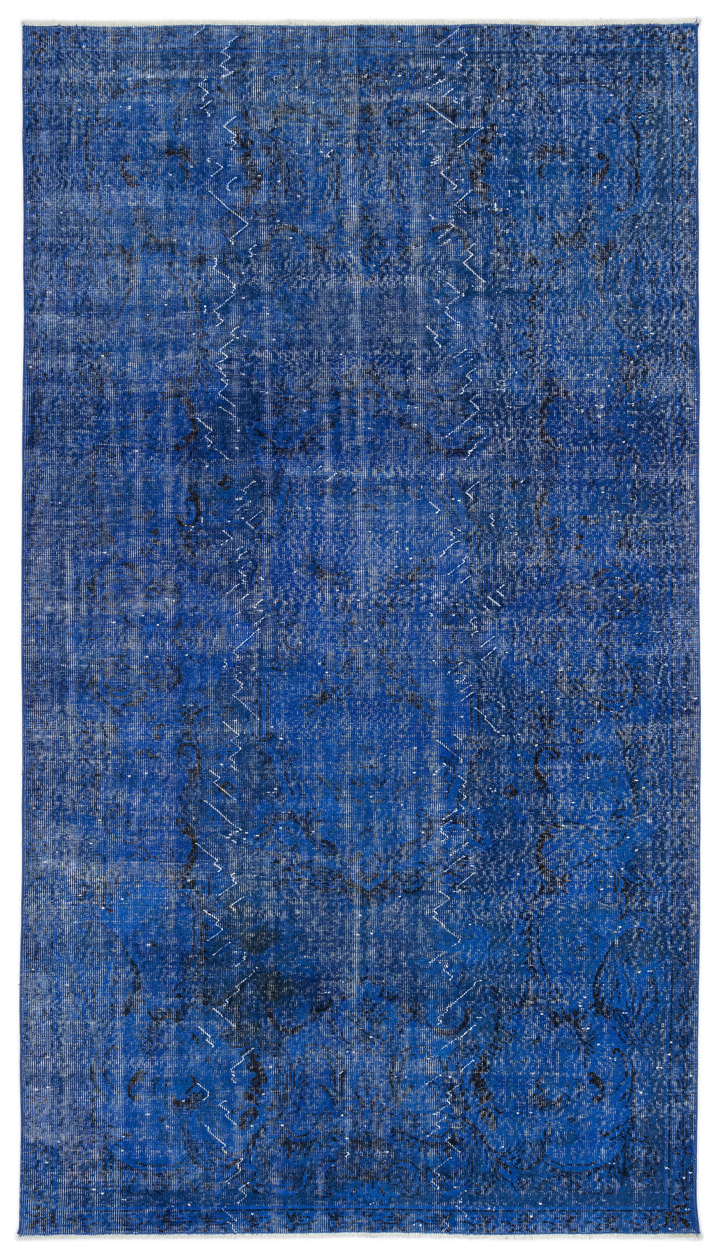 Blue Over Dyed Vintage Rug 5'5'' x 9'7'' ft 165 x 292 cm