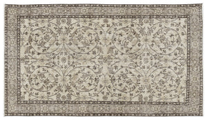 Beige Over Dyed Vintage Rug 3'9'' x 6'8'' ft 115 x 204 cm