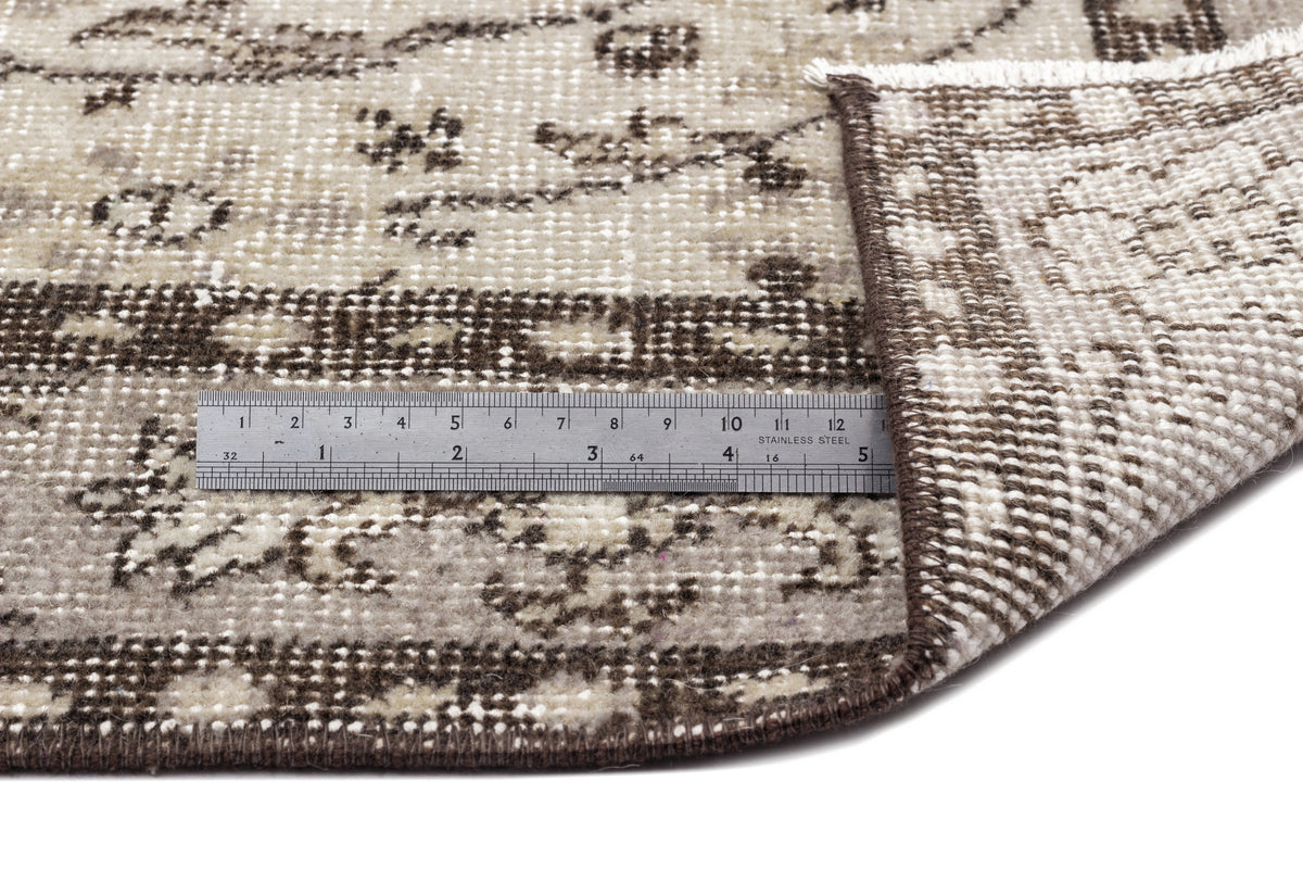 Beige Over Dyed Vintage Rug 3&#39;9&#39;&#39; x 6&#39;8&#39;&#39; ft 115 x 204 cm