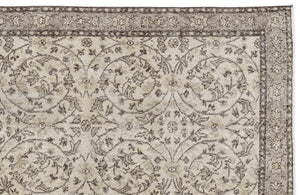 Beige Over Dyed Vintage Rug 3'9'' x 6'8'' ft 115 x 204 cm