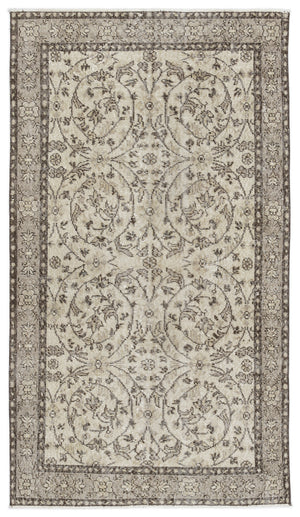 Beige Over Dyed Vintage Rug 3'9'' x 6'8'' ft 115 x 204 cm