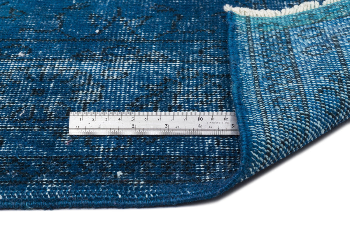 Turquoise  Over Dyed Vintage Rug 5&#39;3&#39;&#39; x 8&#39;4&#39;&#39; ft 160 x 255 cm
