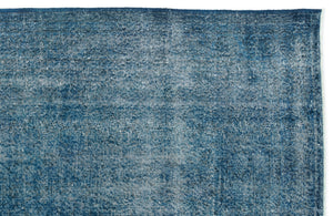 Turquoise  Over Dyed Vintage Rug 5'3'' x 8'4'' ft 160 x 255 cm