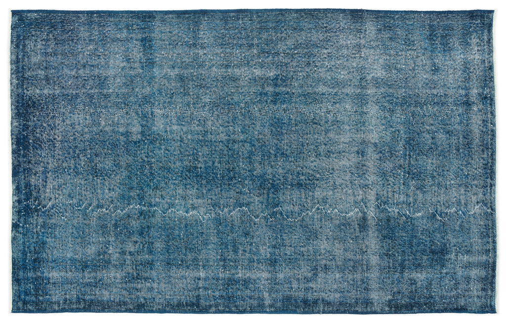 Turquoise  Over Dyed Vintage Rug 5'3'' x 8'4'' ft 160 x 255 cm