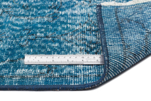 Turquoise  Over Dyed Vintage Rug 5'1'' x 9'3'' ft 155 x 282 cm