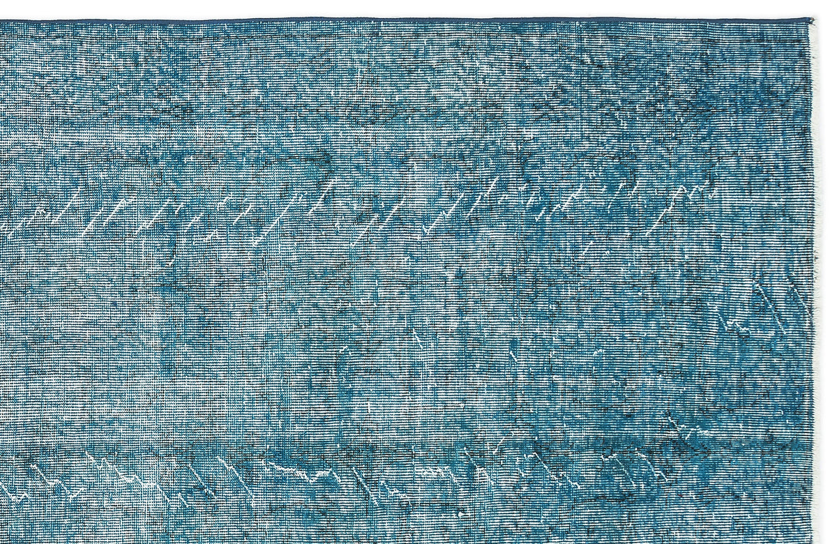 Turquoise  Over Dyed Vintage Rug 5&#39;1&#39;&#39; x 9&#39;3&#39;&#39; ft 155 x 282 cm