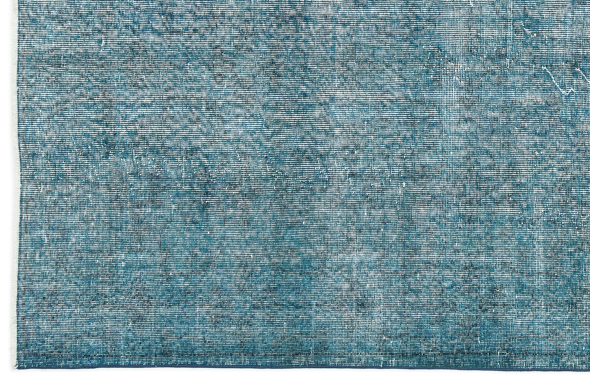Turquoise  Over Dyed Vintage Rug 5&#39;1&#39;&#39; x 9&#39;3&#39;&#39; ft 155 x 282 cm