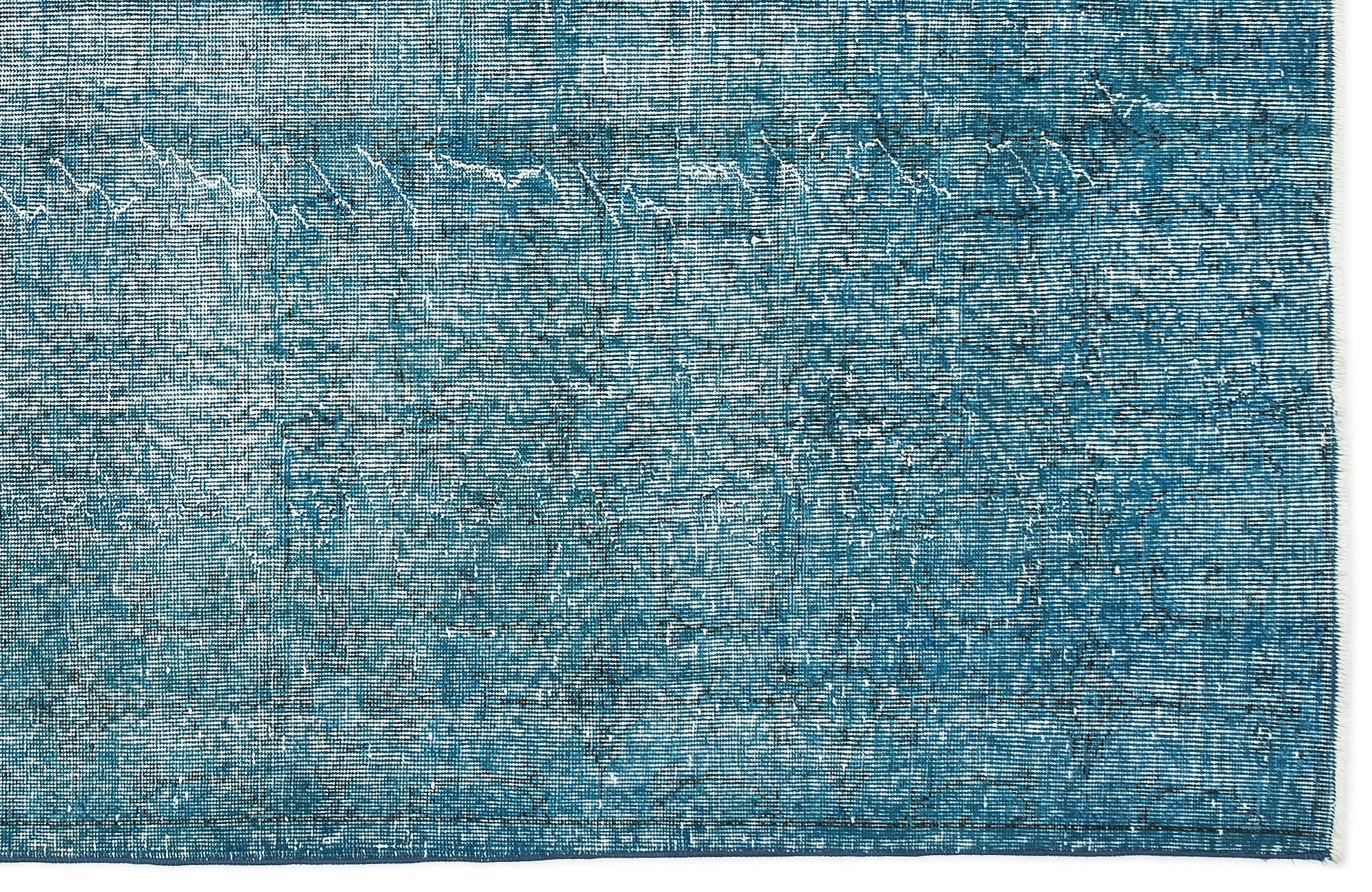 Turquoise  Over Dyed Vintage Rug 5'1'' x 9'3'' ft 155 x 282 cm