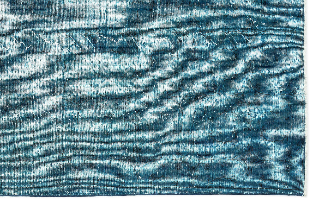 Turquoise  Over Dyed Vintage Rug 5&#39;1&#39;&#39; x 9&#39;3&#39;&#39; ft 155 x 282 cm