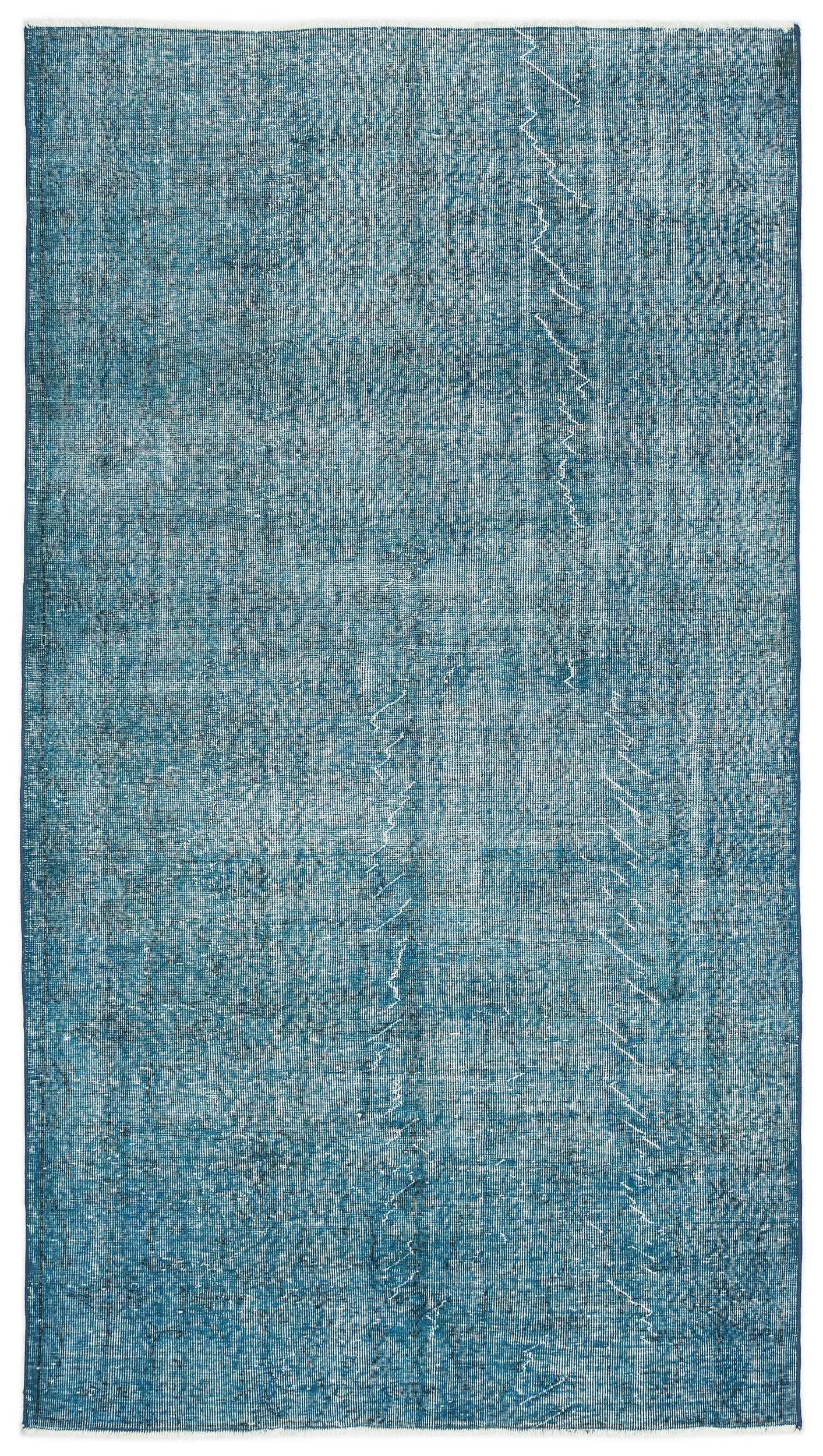 Turquoise  Over Dyed Vintage Rug 5'1'' x 9'3'' ft 155 x 282 cm