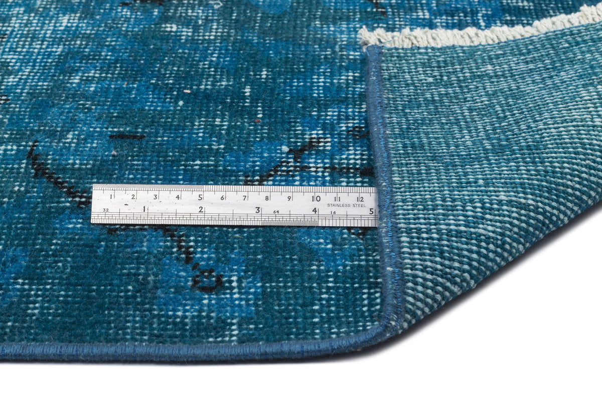 Turquoise  Over Dyed Vintage Rug 5&#39;8&#39;&#39; x 8&#39;10&#39;&#39; ft 172 x 269 cm