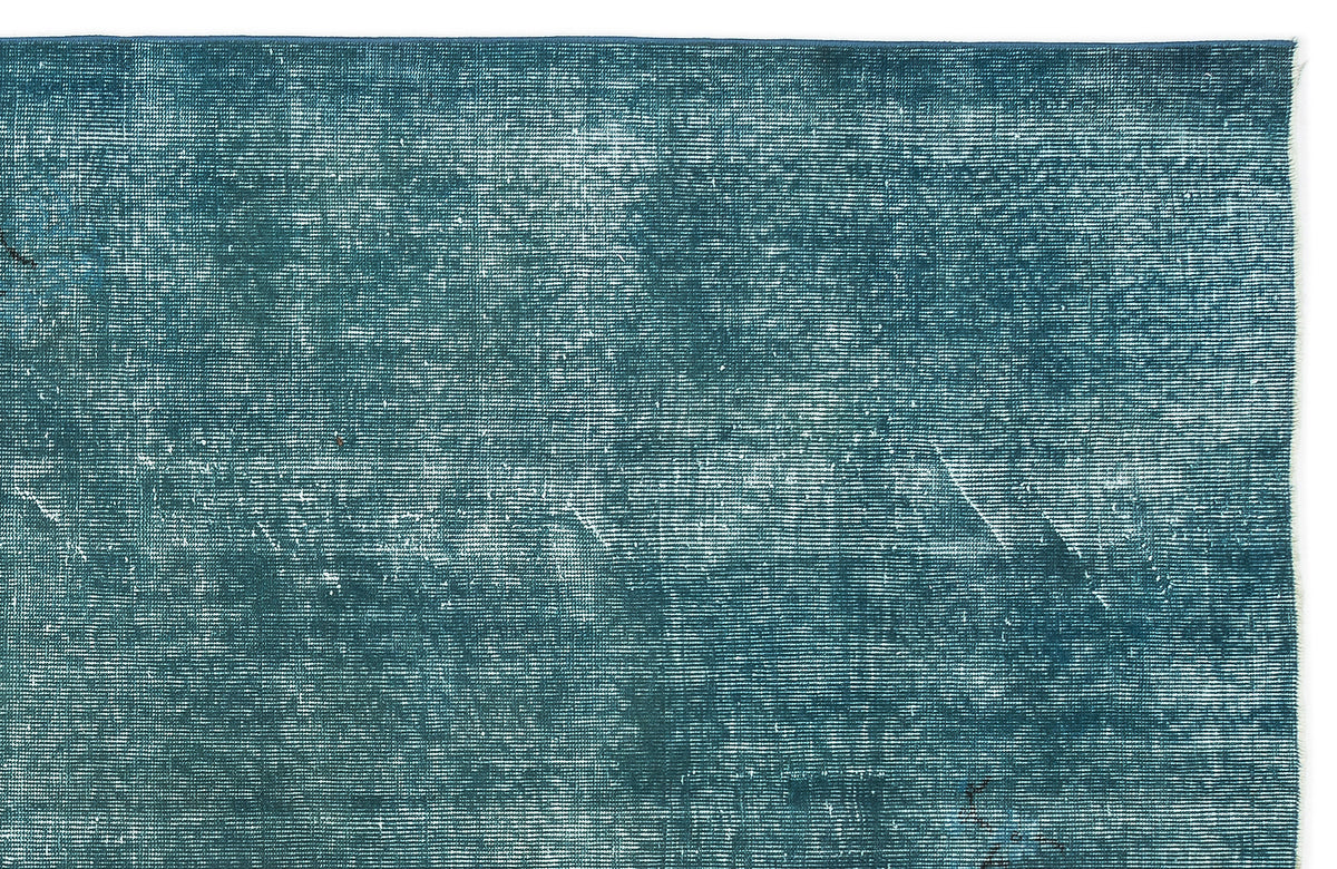 Turquoise  Over Dyed Vintage Rug 5&#39;8&#39;&#39; x 8&#39;10&#39;&#39; ft 172 x 269 cm
