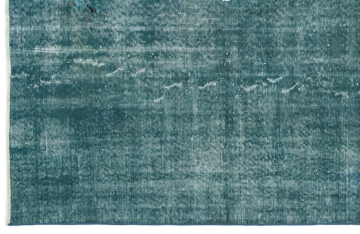 Turquoise  Over Dyed Vintage Rug 5&#39;8&#39;&#39; x 8&#39;10&#39;&#39; ft 172 x 269 cm