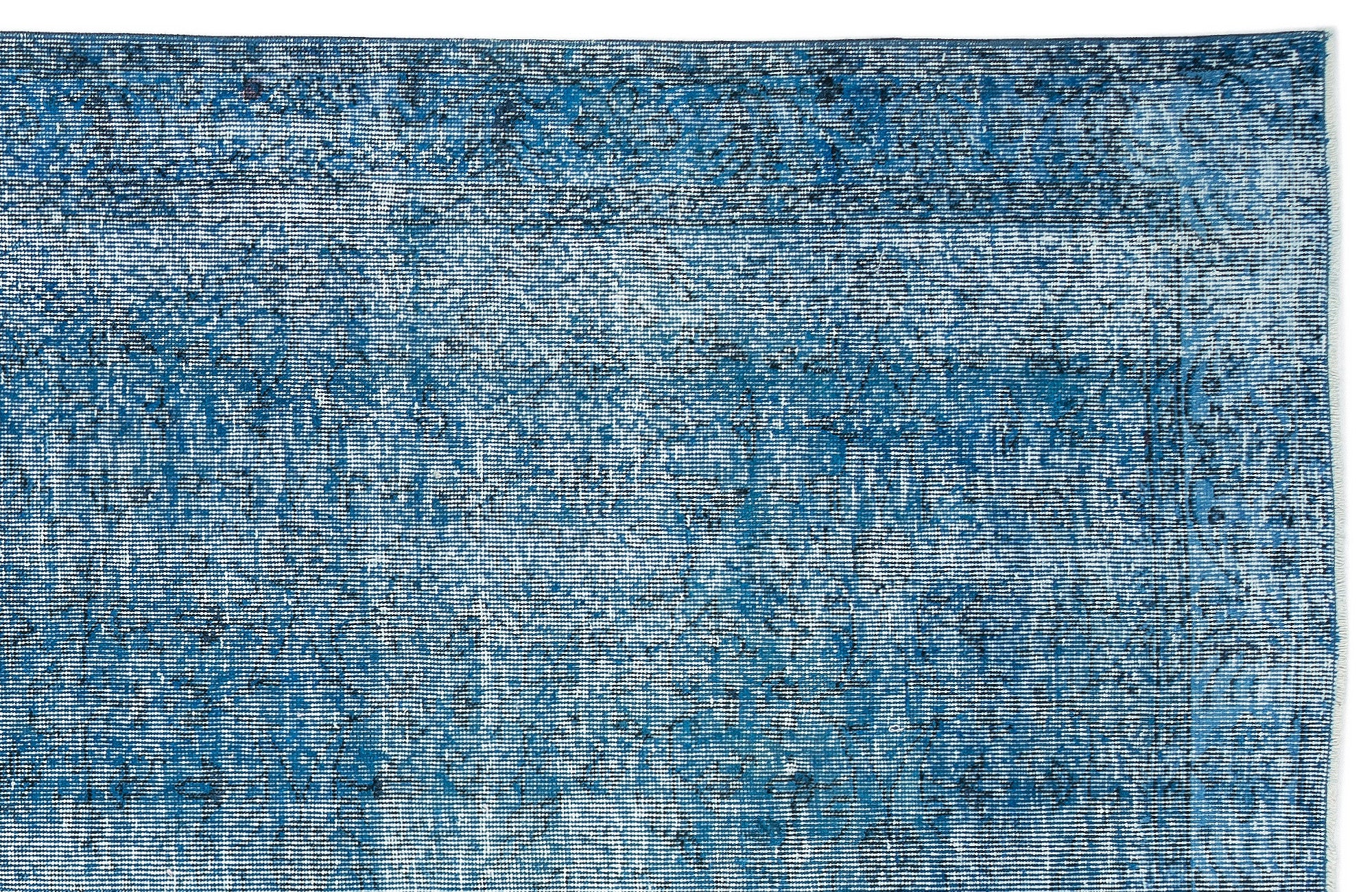 Turquoise  Over Dyed Vintage Rug 6'6'' x 10'4'' ft 199 x 314 cm
