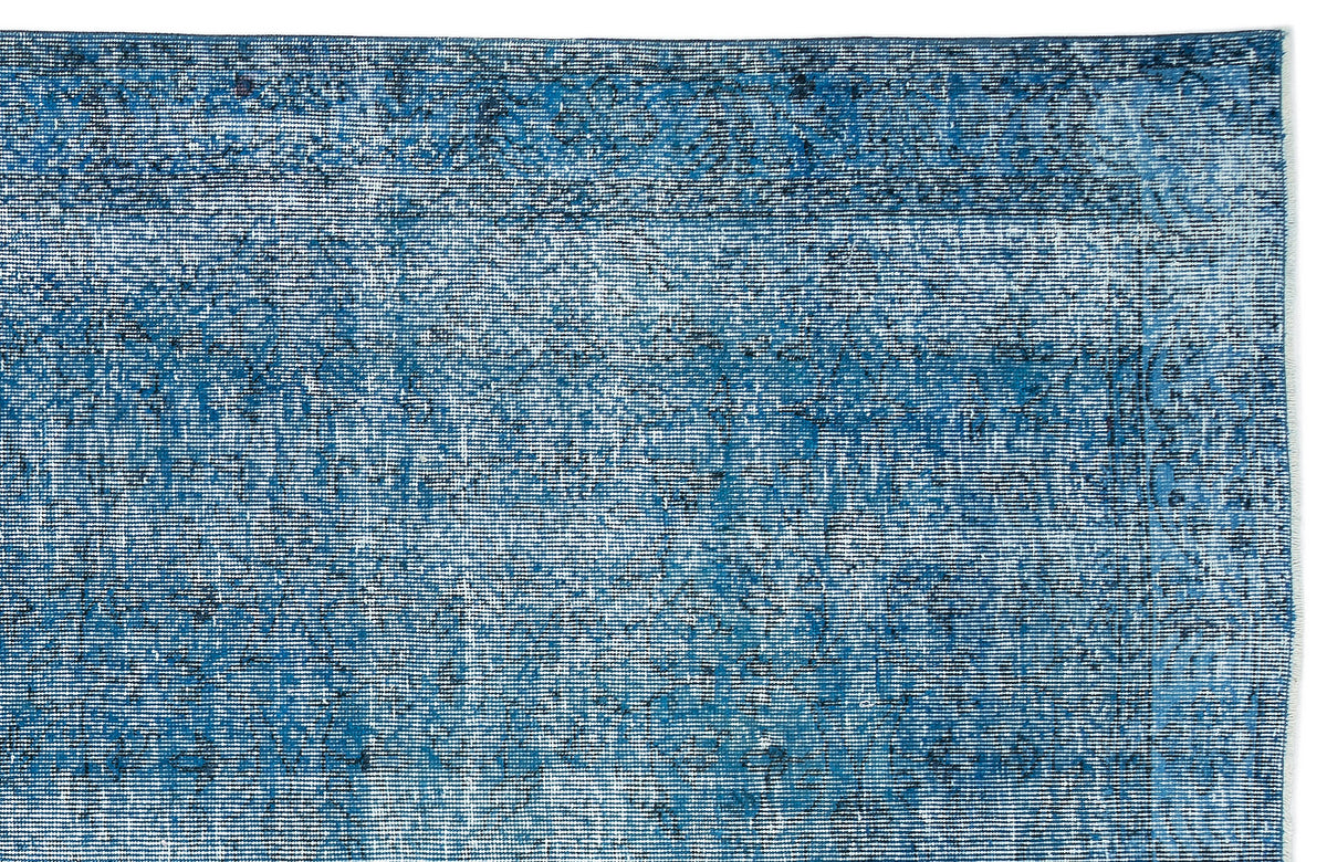 Turquoise  Over Dyed Vintage Rug 6&#39;6&#39;&#39; x 10&#39;4&#39;&#39; ft 199 x 314 cm
