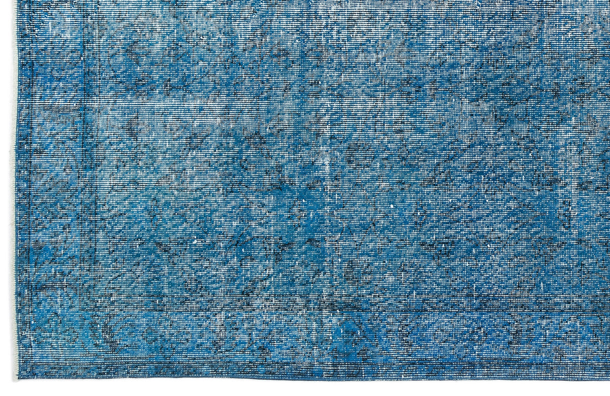 Turquoise  Over Dyed Vintage Rug 6&#39;6&#39;&#39; x 10&#39;4&#39;&#39; ft 199 x 314 cm
