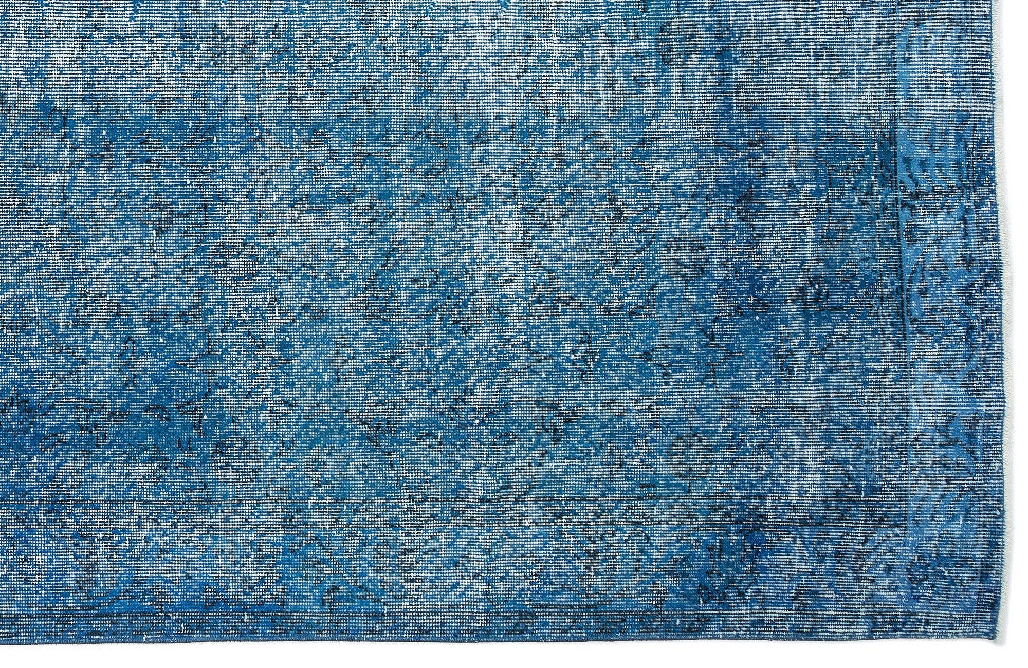 Turquoise  Over Dyed Vintage Rug 6'6'' x 10'4'' ft 199 x 314 cm
