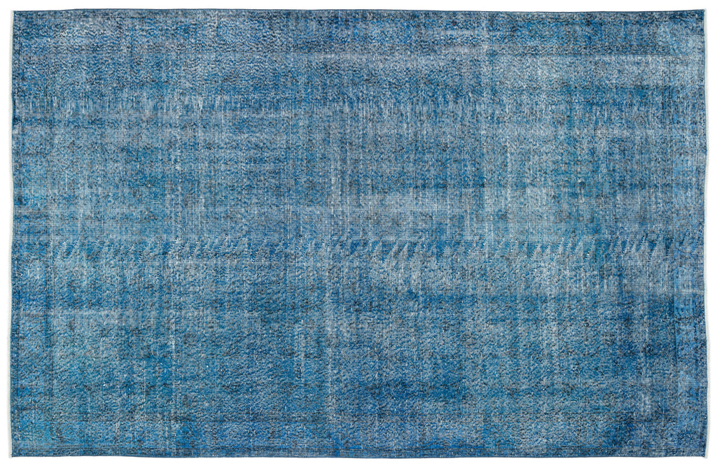 Turquoise  Over Dyed Vintage Rug 6'6'' x 10'4'' ft 199 x 314 cm