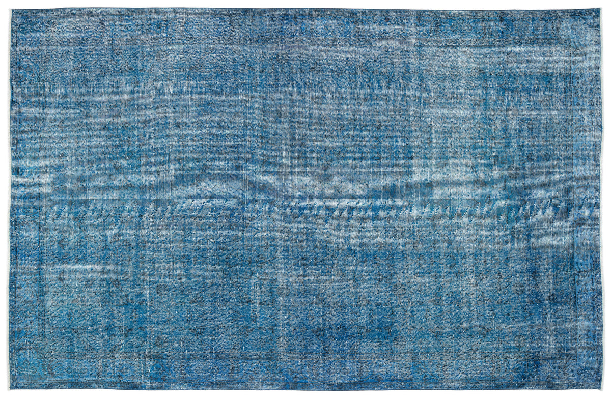 Turquoise  Over Dyed Vintage Rug 6&#39;6&#39;&#39; x 10&#39;4&#39;&#39; ft 199 x 314 cm
