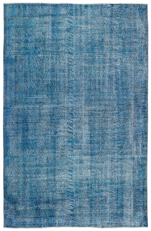 Turquoise  Over Dyed Vintage Rug 6'6'' x 10'4'' ft 199 x 314 cm