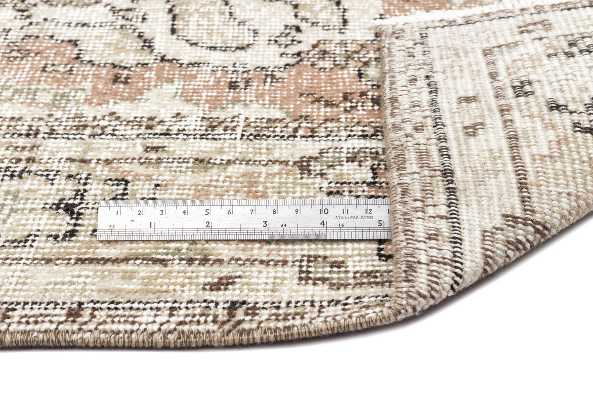 Beige Over Dyed Vintage Rug 5&#39;8&#39;&#39; x 9&#39;5&#39;&#39; ft 172 x 286 cm