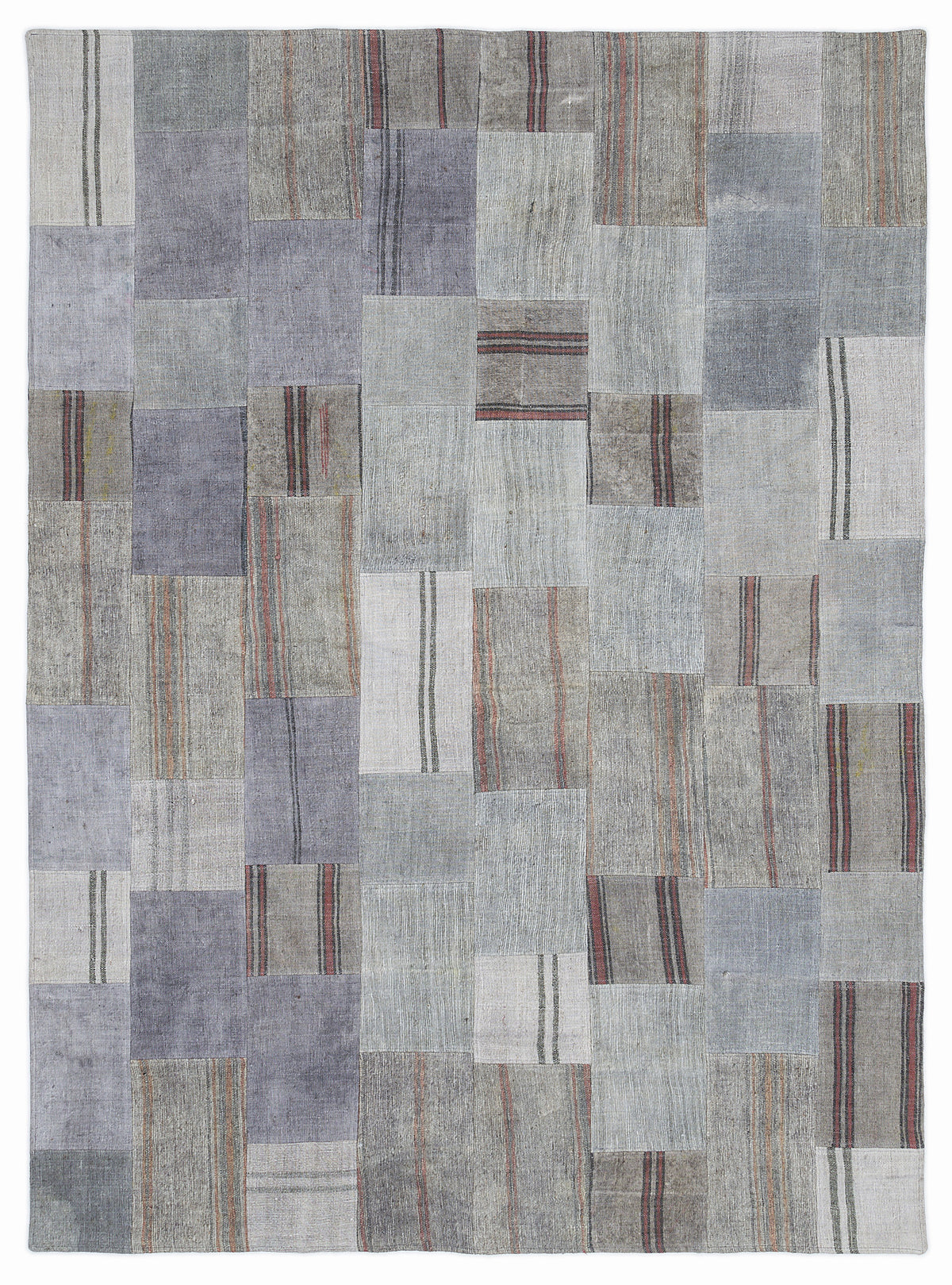 Striped Over Dyed Kilim Patchwork Unique Rug 5&#39;3&#39;&#39; x 7&#39;7&#39;&#39; ft 160 x 230 cm