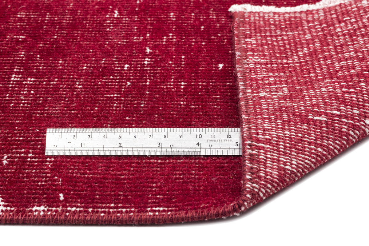 Red Over Dyed Vintage Rug 5&#39;10&#39;&#39; x 7&#39;12&#39;&#39; ft 178 x 243 cm