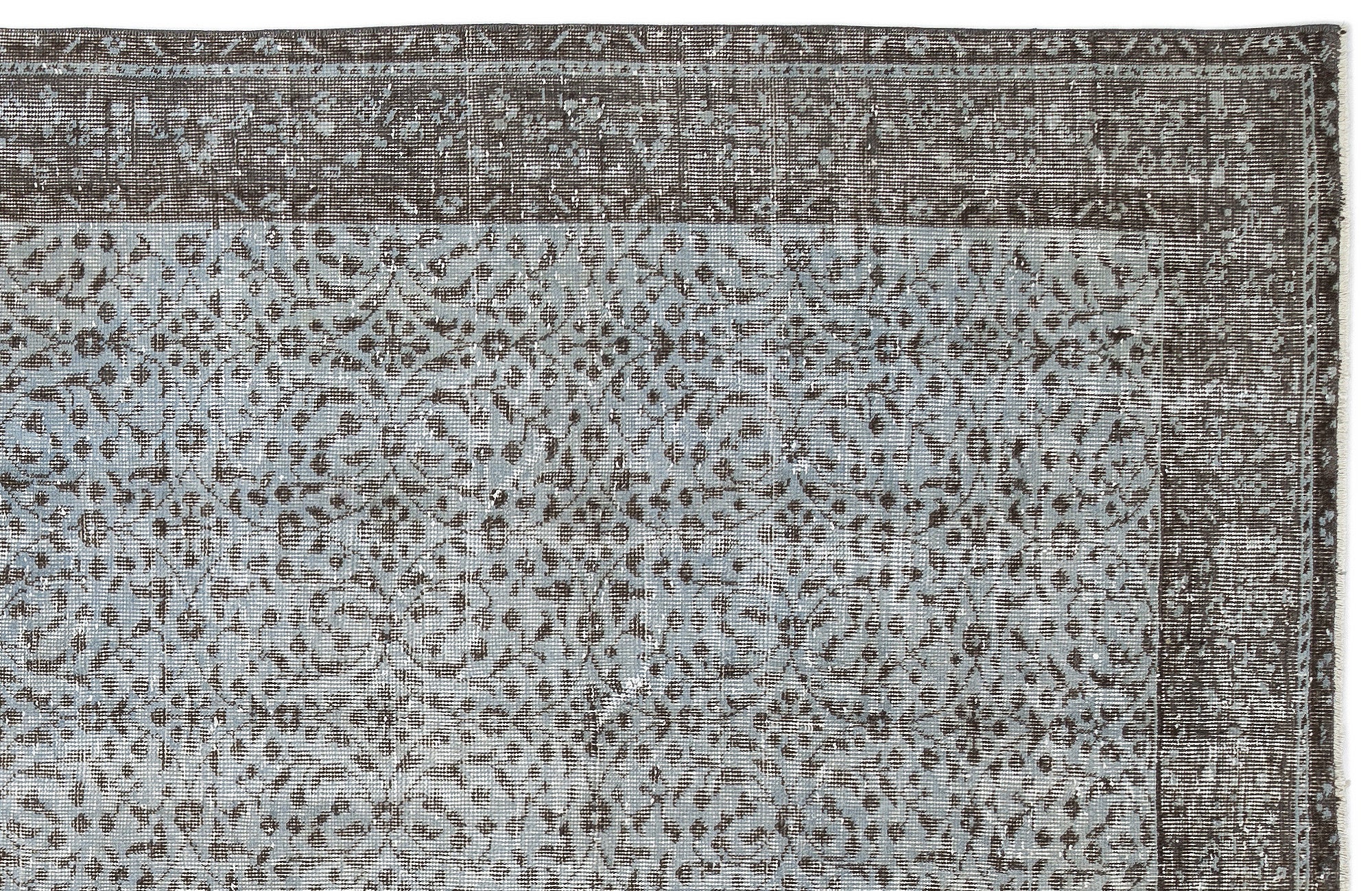 Blue Over Dyed Vintage Rug 4'11'' x 8'11'' ft 149 x 271 cm