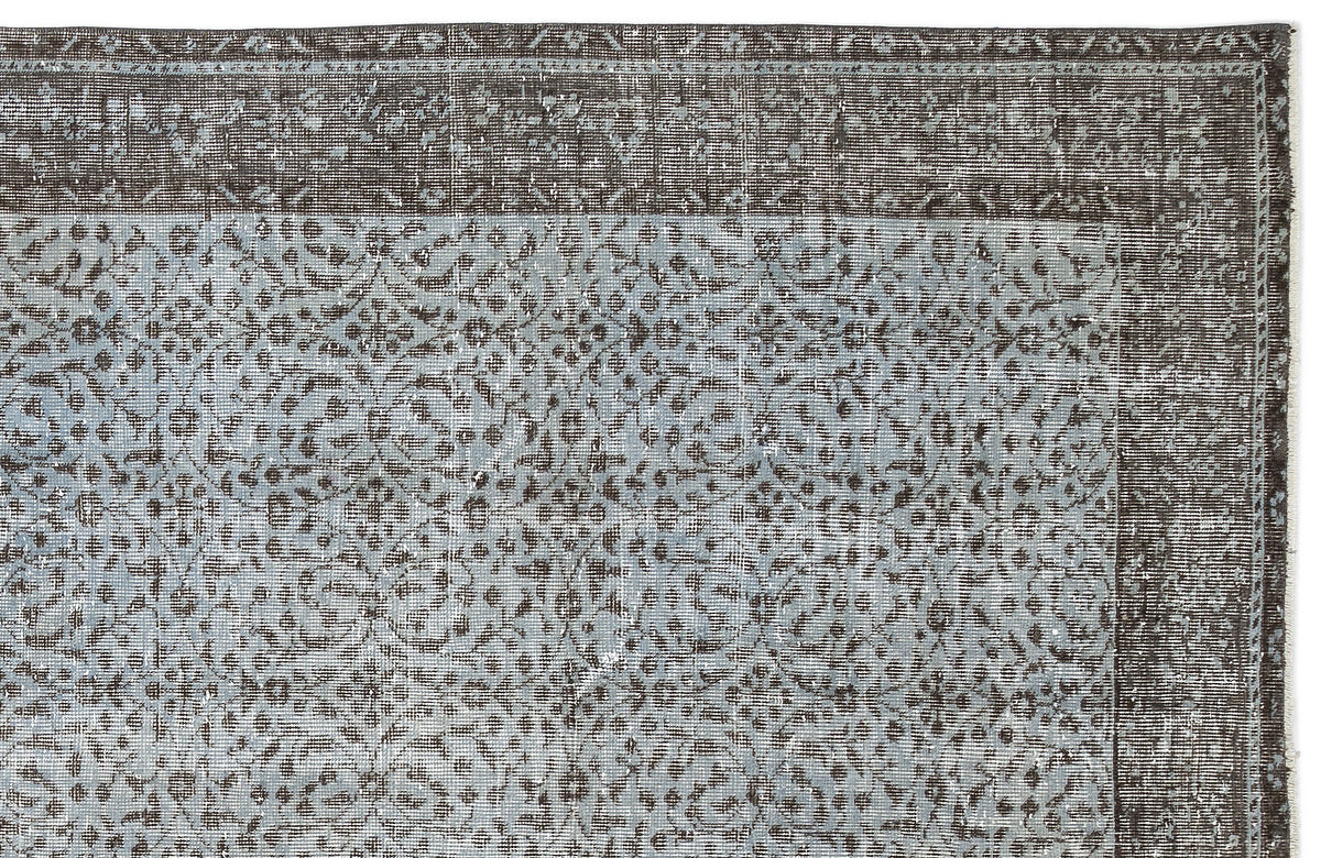 Blue Over Dyed Vintage Rug 4&#39;11&#39;&#39; x 8&#39;11&#39;&#39; ft 149 x 271 cm