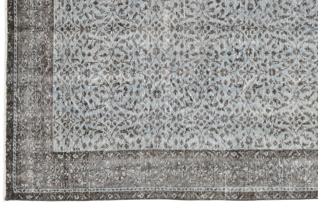 Blue Over Dyed Vintage Rug 4'11'' x 8'11'' ft 149 x 271 cm