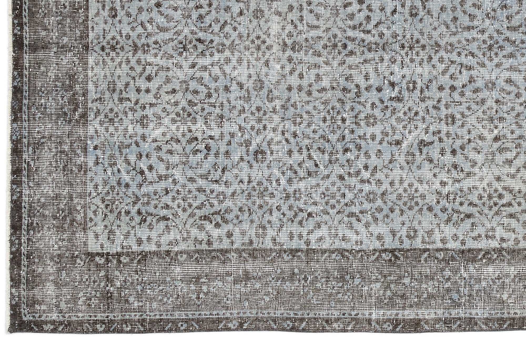 Blue Over Dyed Vintage Rug 4'11'' x 8'11'' ft 149 x 271 cm