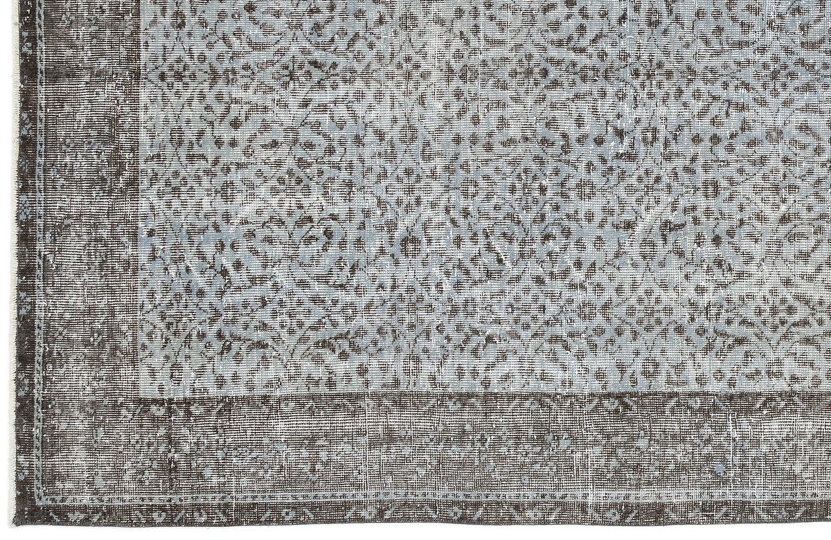 Blue Over Dyed Vintage Rug 4&#39;11&#39;&#39; x 8&#39;11&#39;&#39; ft 149 x 271 cm