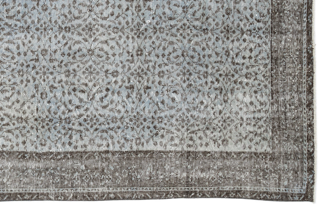 Blue Over Dyed Vintage Rug 4'11'' x 8'11'' ft 149 x 271 cm