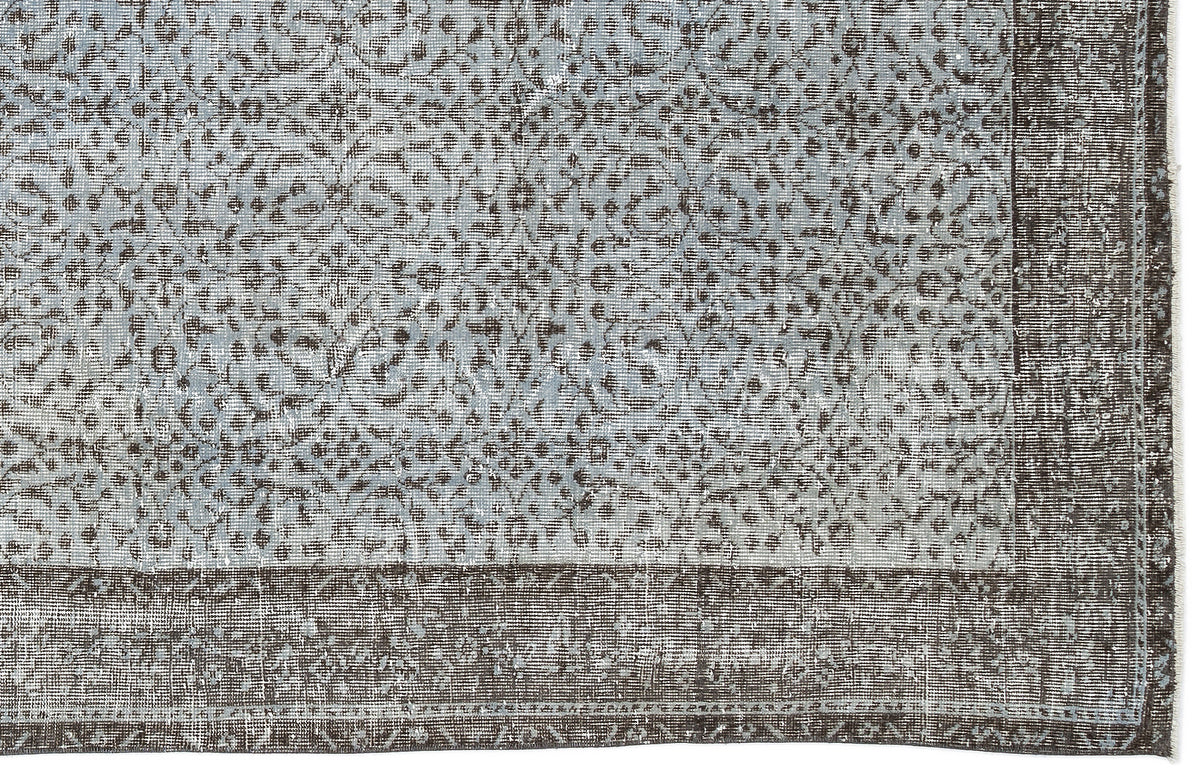 Blue Over Dyed Vintage Rug 4&#39;11&#39;&#39; x 8&#39;11&#39;&#39; ft 149 x 271 cm