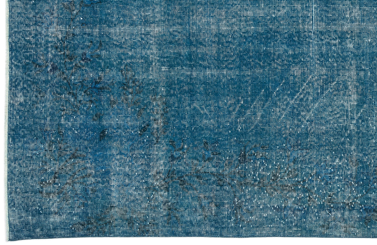 Turquoise  Over Dyed Vintage Rug 4&#39;11&#39;&#39; x 9&#39;1&#39;&#39; ft 149 x 277 cm