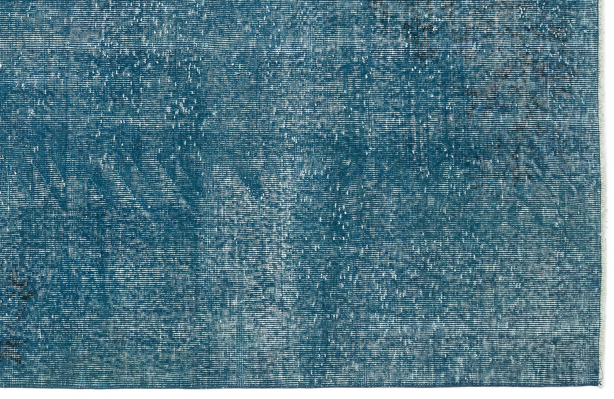 Turquoise  Over Dyed Vintage Rug 4&#39;11&#39;&#39; x 9&#39;1&#39;&#39; ft 149 x 277 cm