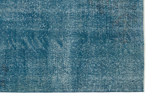 Turquoise  Over Dyed Vintage Rug 4'11'' x 9'1'' ft 149 x 277 cm