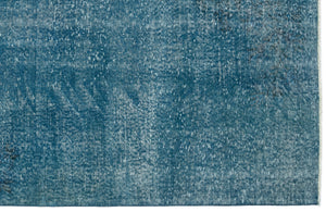 Turquoise  Over Dyed Vintage Rug 4'11'' x 9'1'' ft 149 x 277 cm