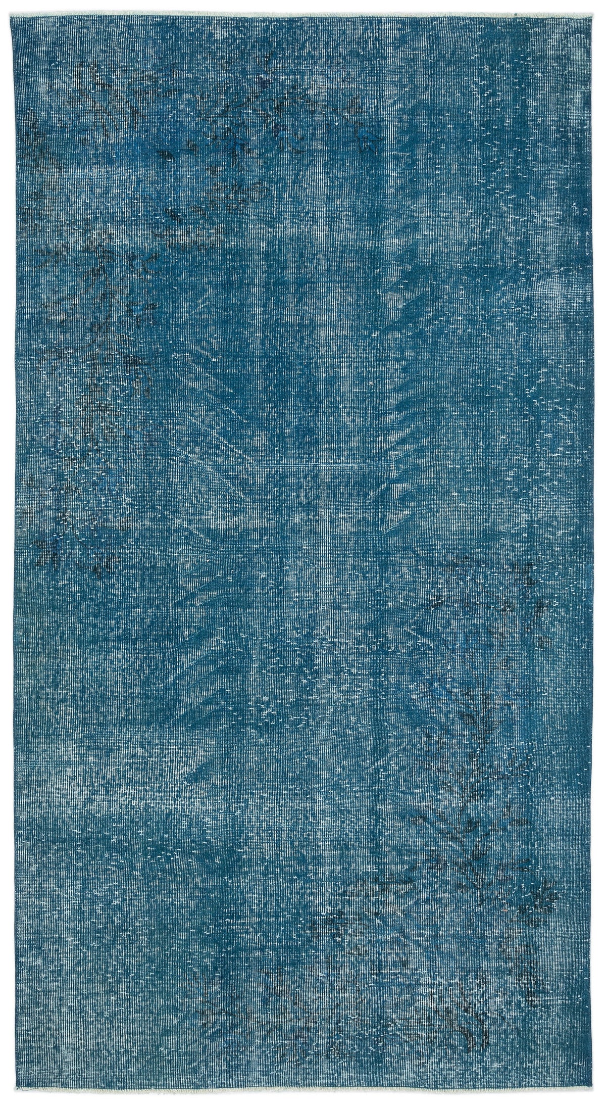Turquoise  Over Dyed Vintage Rug 4&#39;11&#39;&#39; x 9&#39;1&#39;&#39; ft 149 x 277 cm