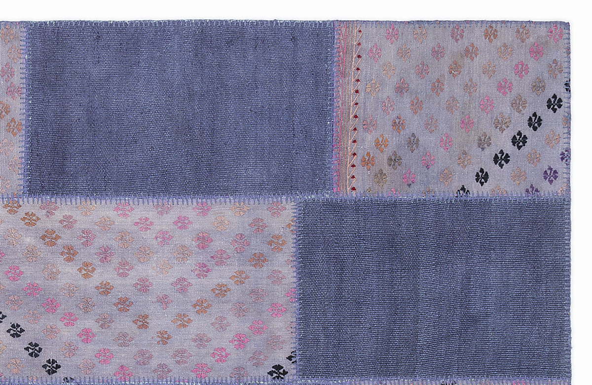 Mixed Over Dyed Kilim Patchwork Unique Rug 5&#39;3&#39;&#39; x 7&#39;7&#39;&#39; ft 160 x 230 cm